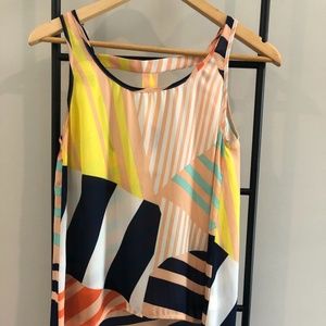 Boutique Colorful High Low Tank with Cutout Back